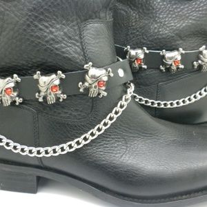 Pirate Leather Skull Boot Chain Boot Accessory Un…